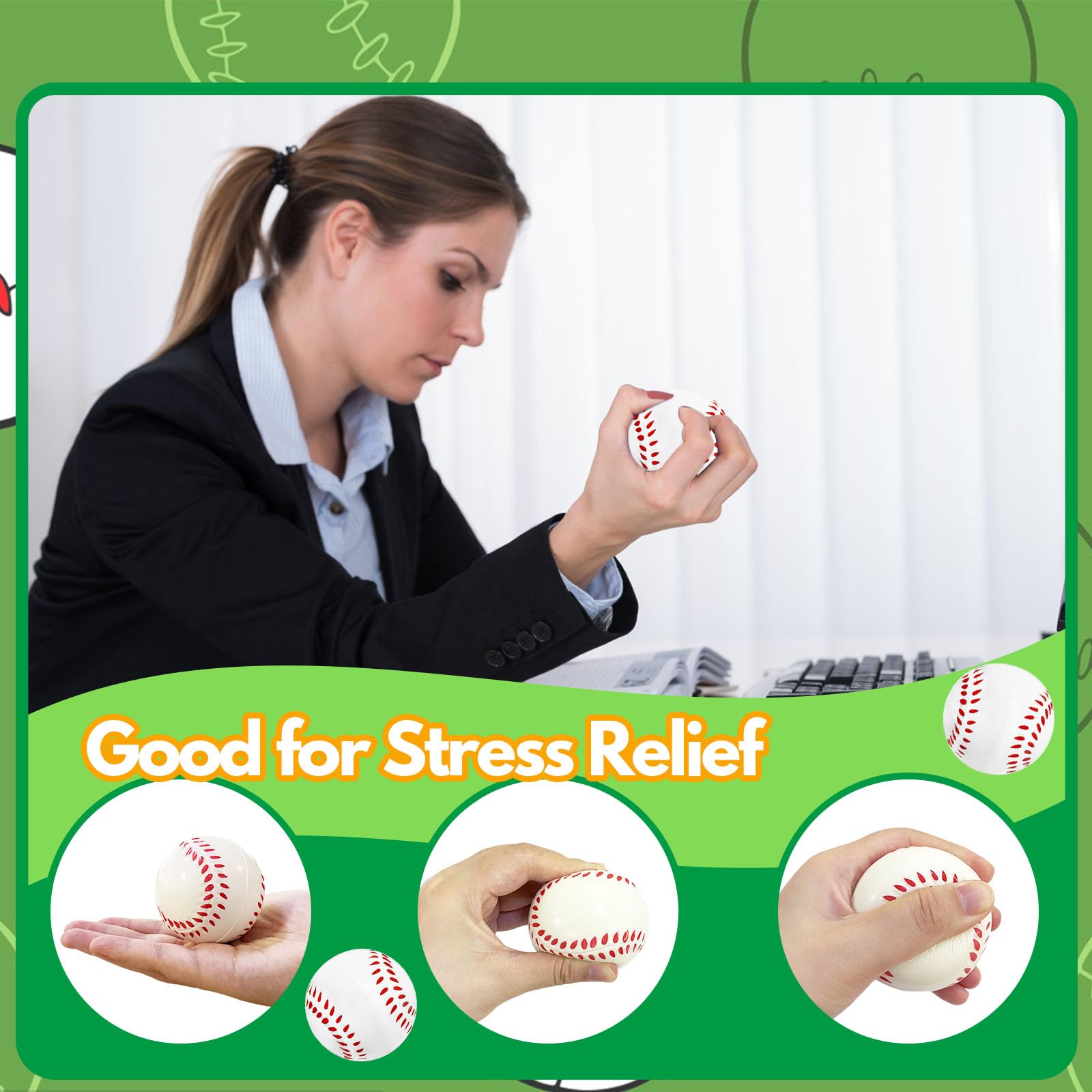 Baaxxango 2.5-inch foam baseball in hand, easy to grip for kids and adults.