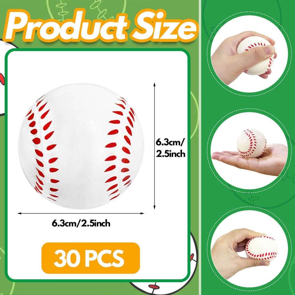 Baaxxango foam baseball close-up, smooth surface and quick bounce for satisfying squeezes.