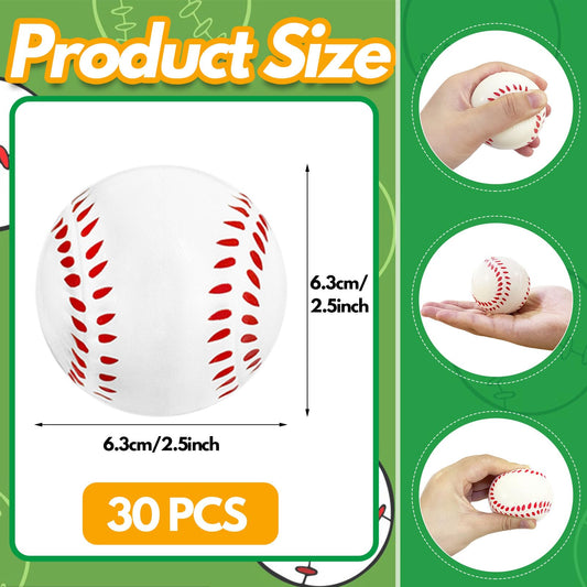 Baaxxango foam baseball close-up, smooth surface and quick bounce for satisfying squeezes.