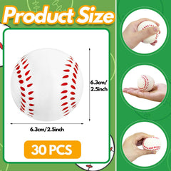 Baaxxango foam baseball close-up, smooth surface and quick bounce for satisfying squeezes.