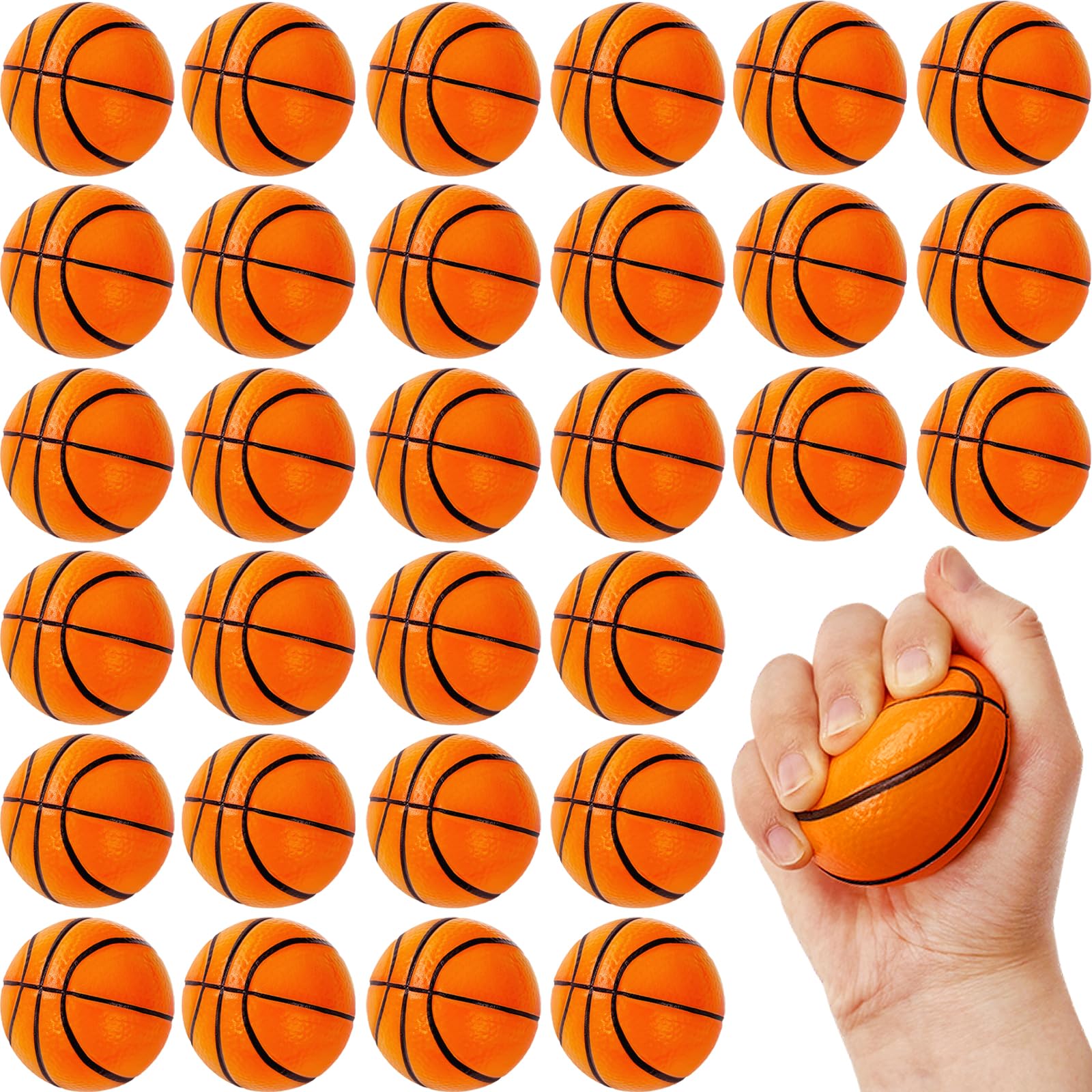 Baaxxango basketball stress ball compact 2.5-inch foam for quick stress relief on the go.