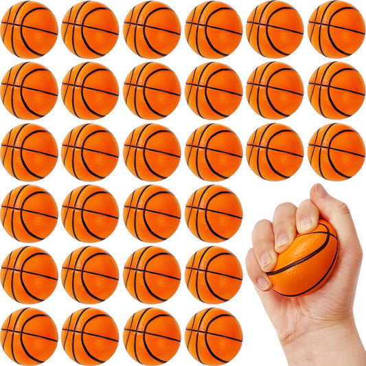 Baaxxango basketball stress ball compact 2.5-inch foam for quick stress relief on the go.