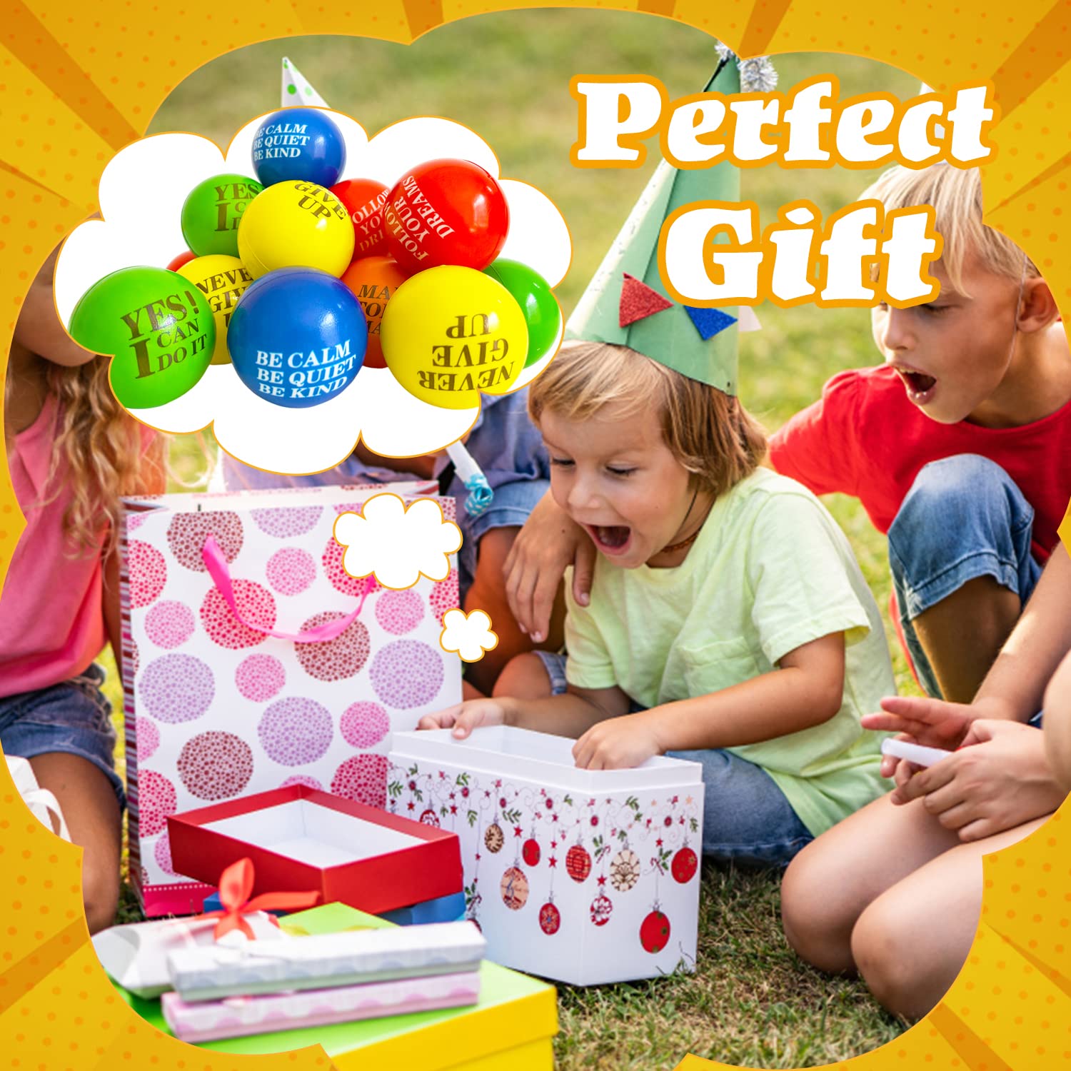 Baaxxango colorful stress balls showcase variety to match mood and color coding.