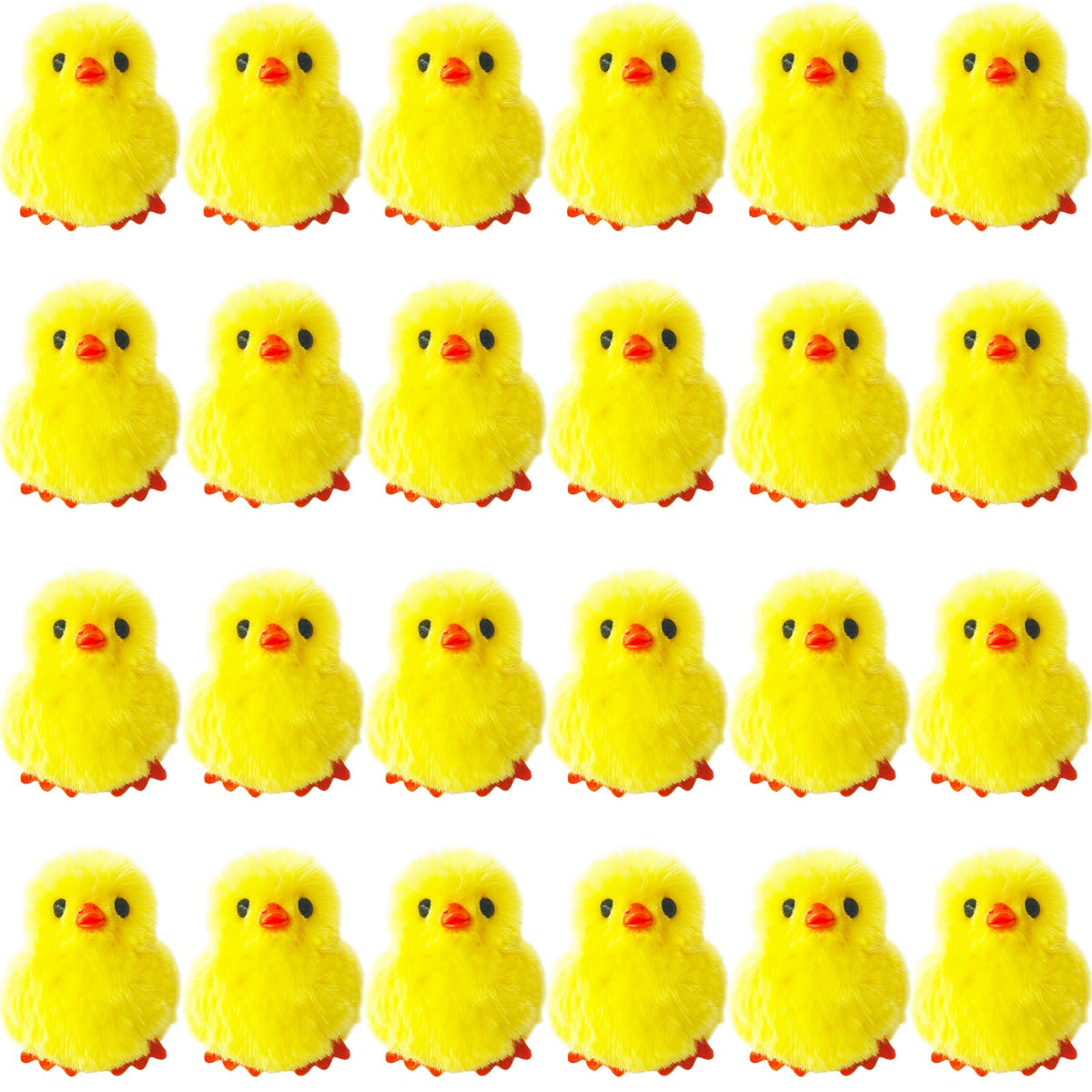 Baaxxango Easter fluffy chicks 24-pack for charming seasonal decorations.