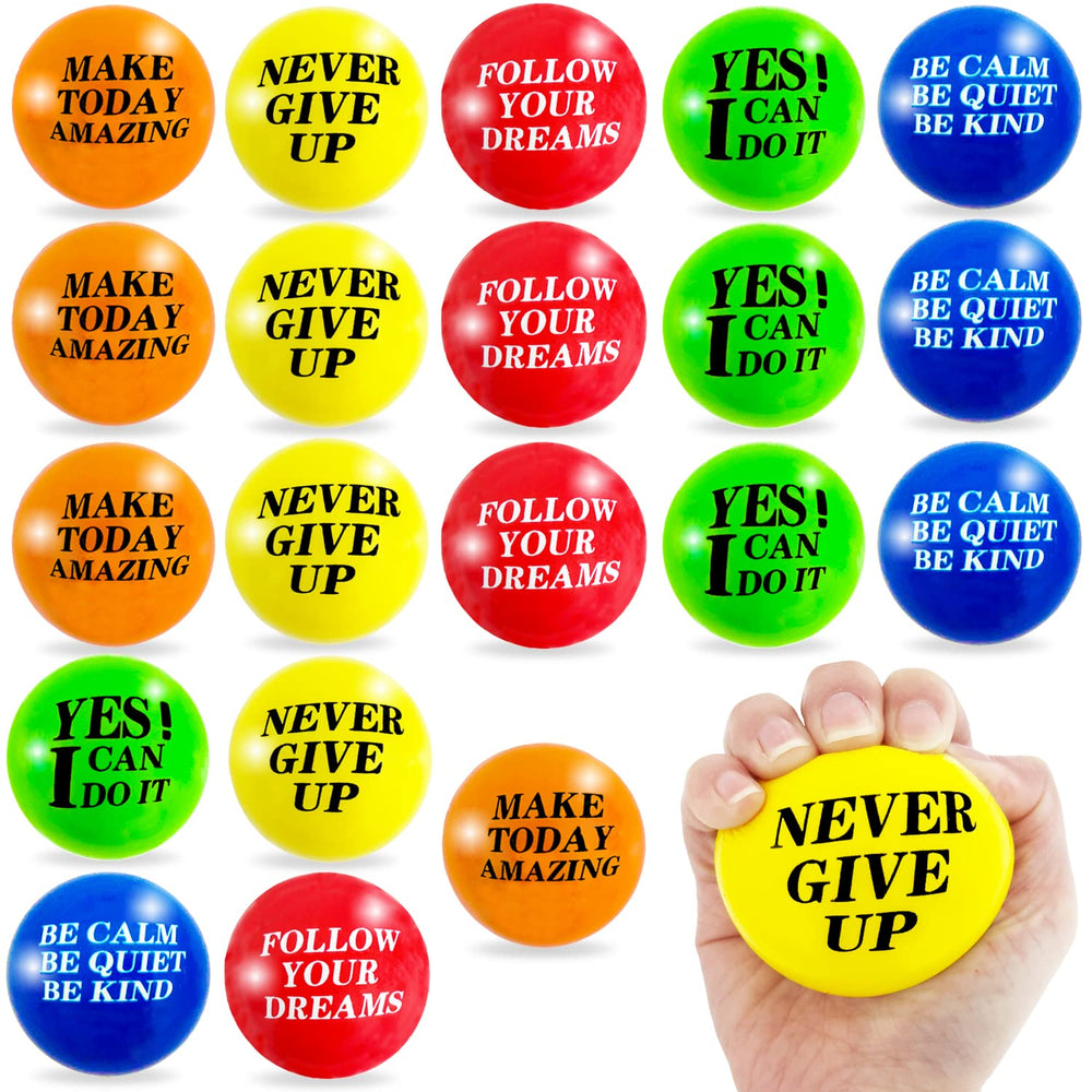 Baaxxango motivational stress ball set with colorful foam surfaces for easy stress relief and focus.