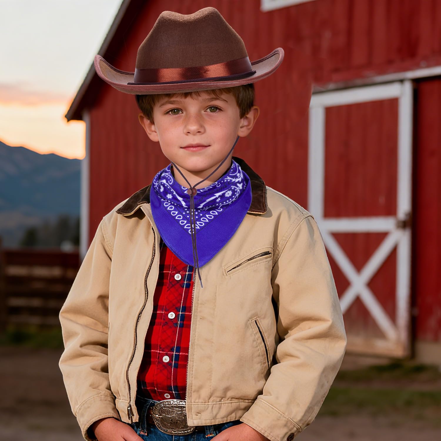 Babelshar hat and bandana set combining classic Western style for daily dress-up