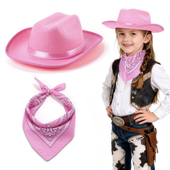 Babelshar toddler cowboy hat with pink brim provides sunny day shade for outdoor adventures.