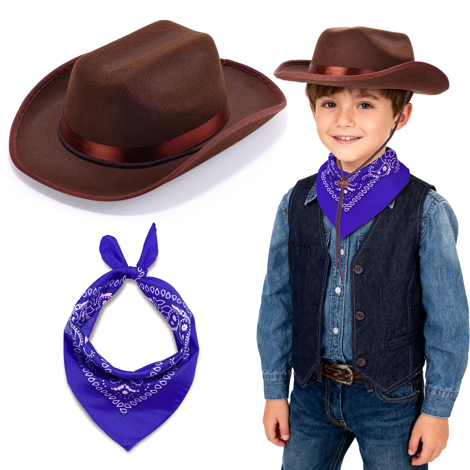 Babelshar toddler cowboy hat with curved brim for sun shading during outdoor play