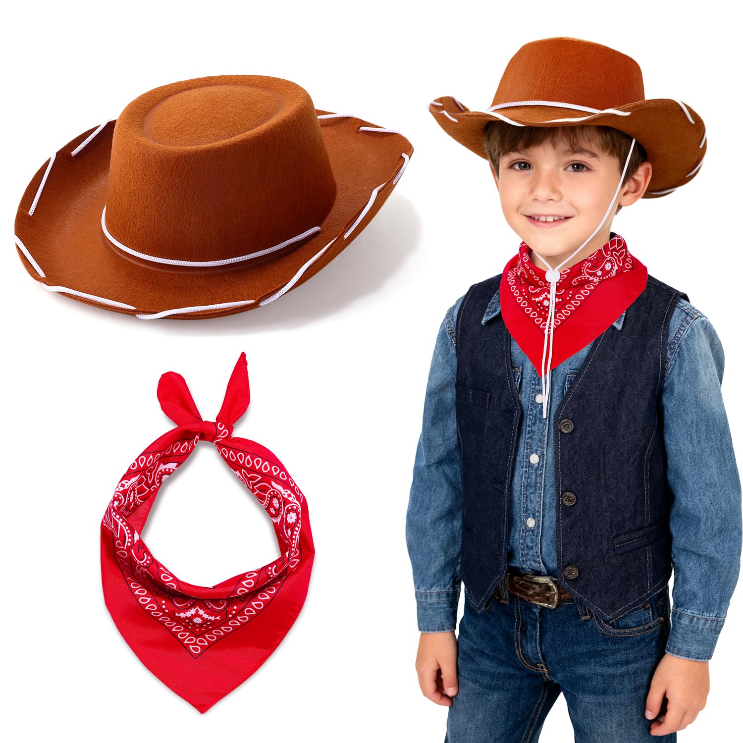 Babelshar toddler cowboy hat with curved brim for classic Western style and sun protection.