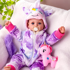 Lightweight 15-inch doll fits small arms for hugs.