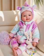 BABESIDE 17-inch doll close-up with hand-rooted lashes and rosy cheeks for lifelike cuddling