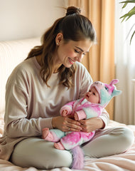 BABESIDE 17-inch doll seated with poseable limbs for interactive posing
