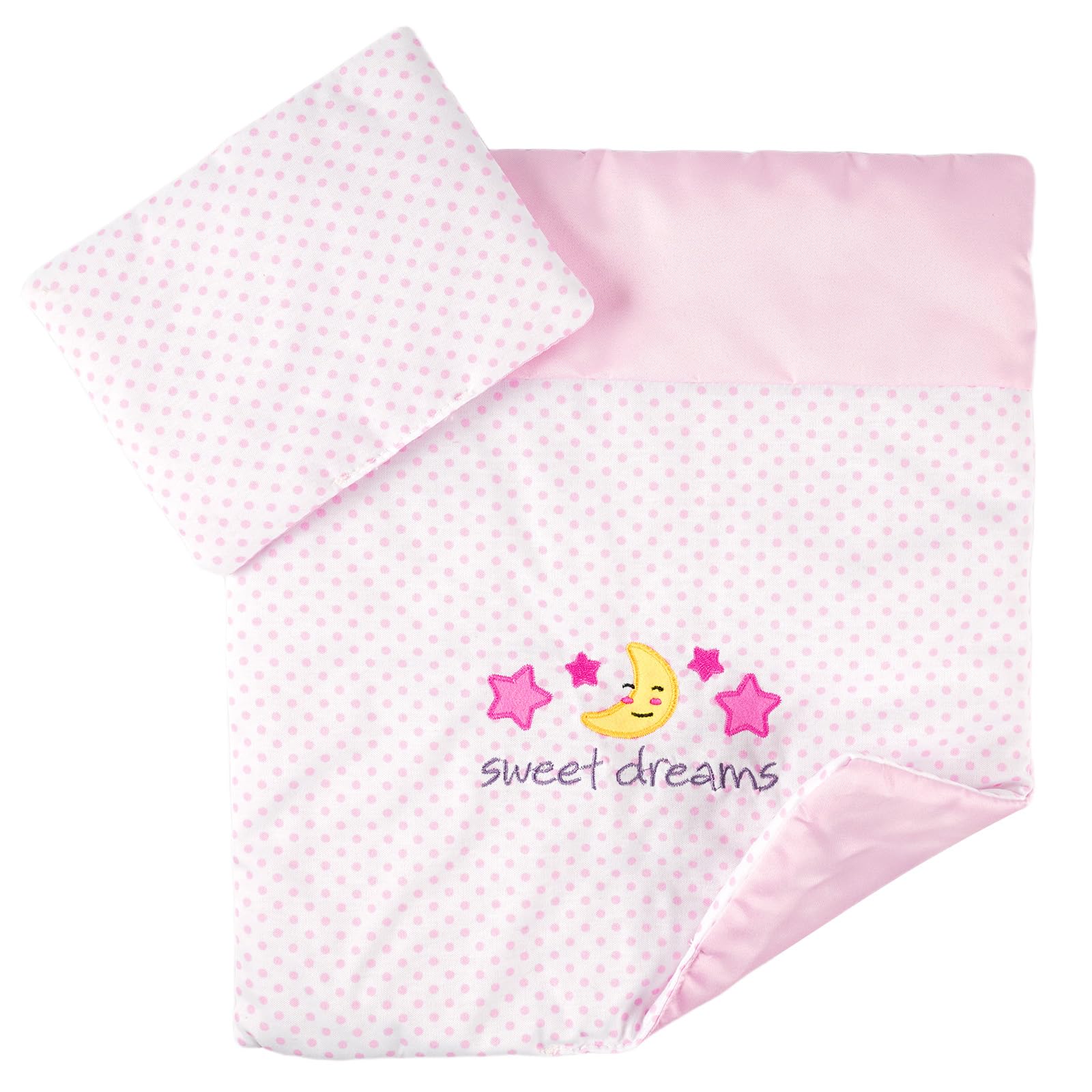 BABESIDE 2-piece doll bedding fits 12-15 inch dolls for realistic sleep setups.