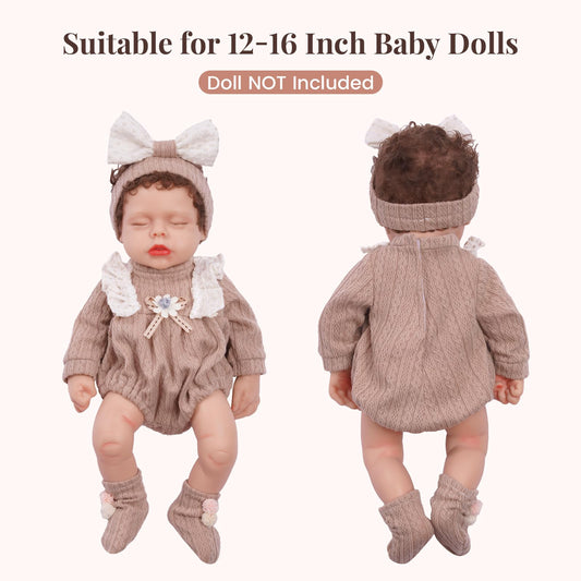 Babeside knitted romper close-up with lace for charming doll outfits