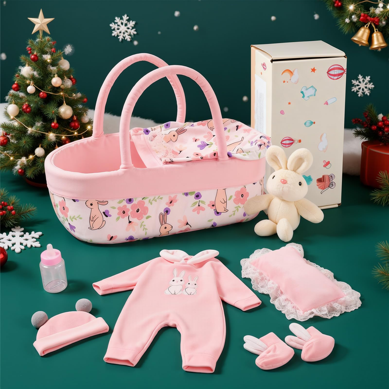 BABESIDE 8pc doll clothes hat for imaginative dress-up and realistic play