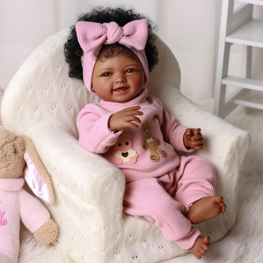 BABESIDE African American doll with curly hair ideal for storytelling and photos.