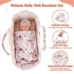 Babeside animal-pattern doll bedding adds charm during play.