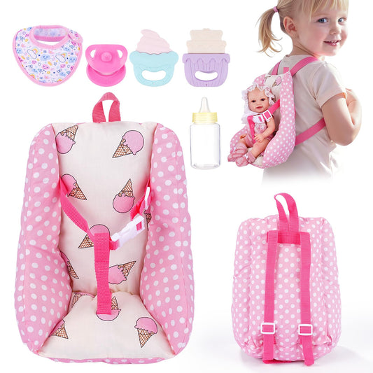 BABESIDE carrier set seat for 10-12 inch dolls, supports lifelike posing and secure play.
