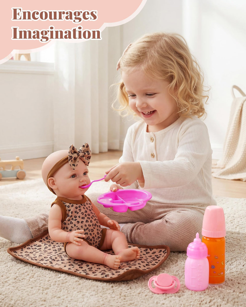 BABESIDE tableware for doll meals enhances interactive role-play scenarios.