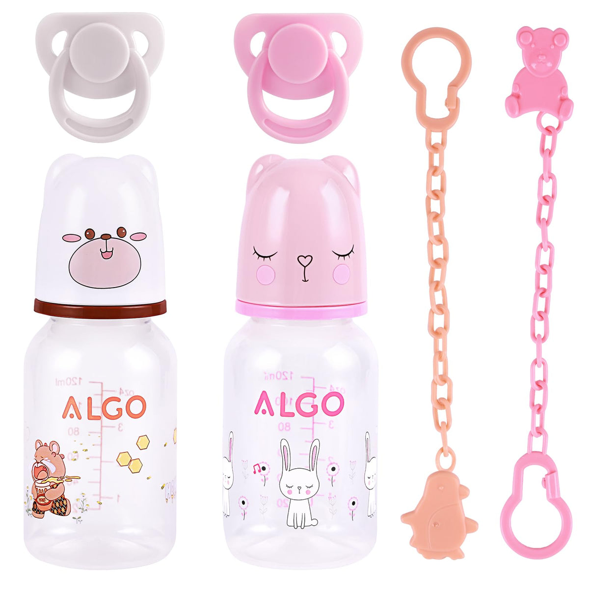 BABESIDE bear pattern doll bottle for realistic feeding play