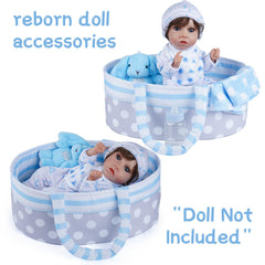 BABESIDE blue onesie on a small doll, soft fabric and snug fit for role-play