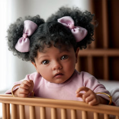 BABESIDE bright brown eyes and lashes create a vivid newborn expression
