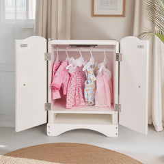 BABESIDE closet interior with hangers keeps doll clothes neatly organized.