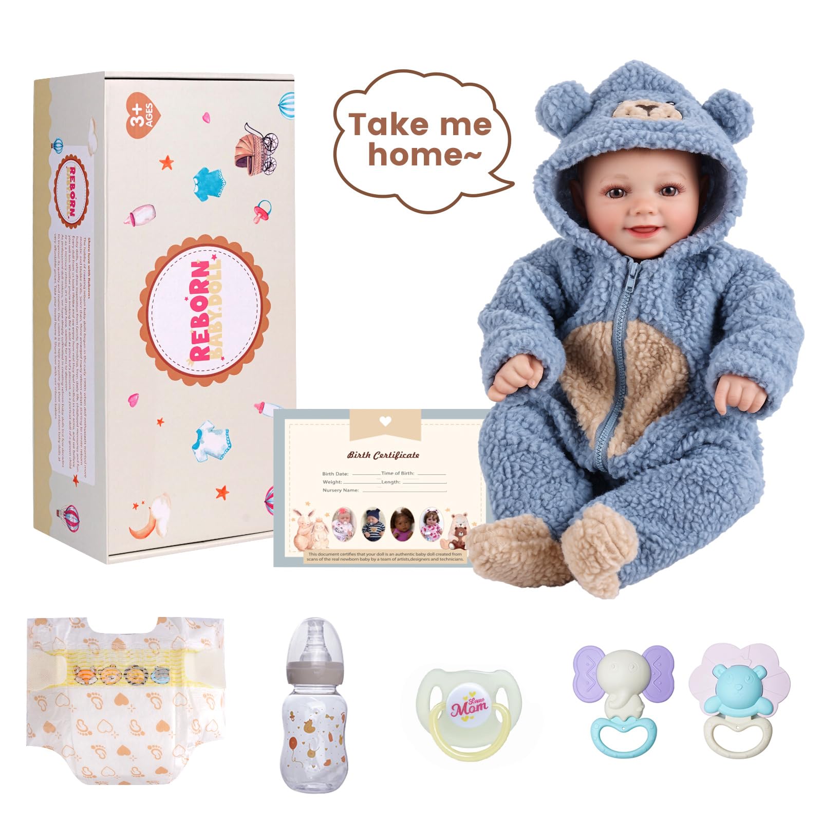 BABESIDE cuddly playmate suitable for on-the-go pretend play