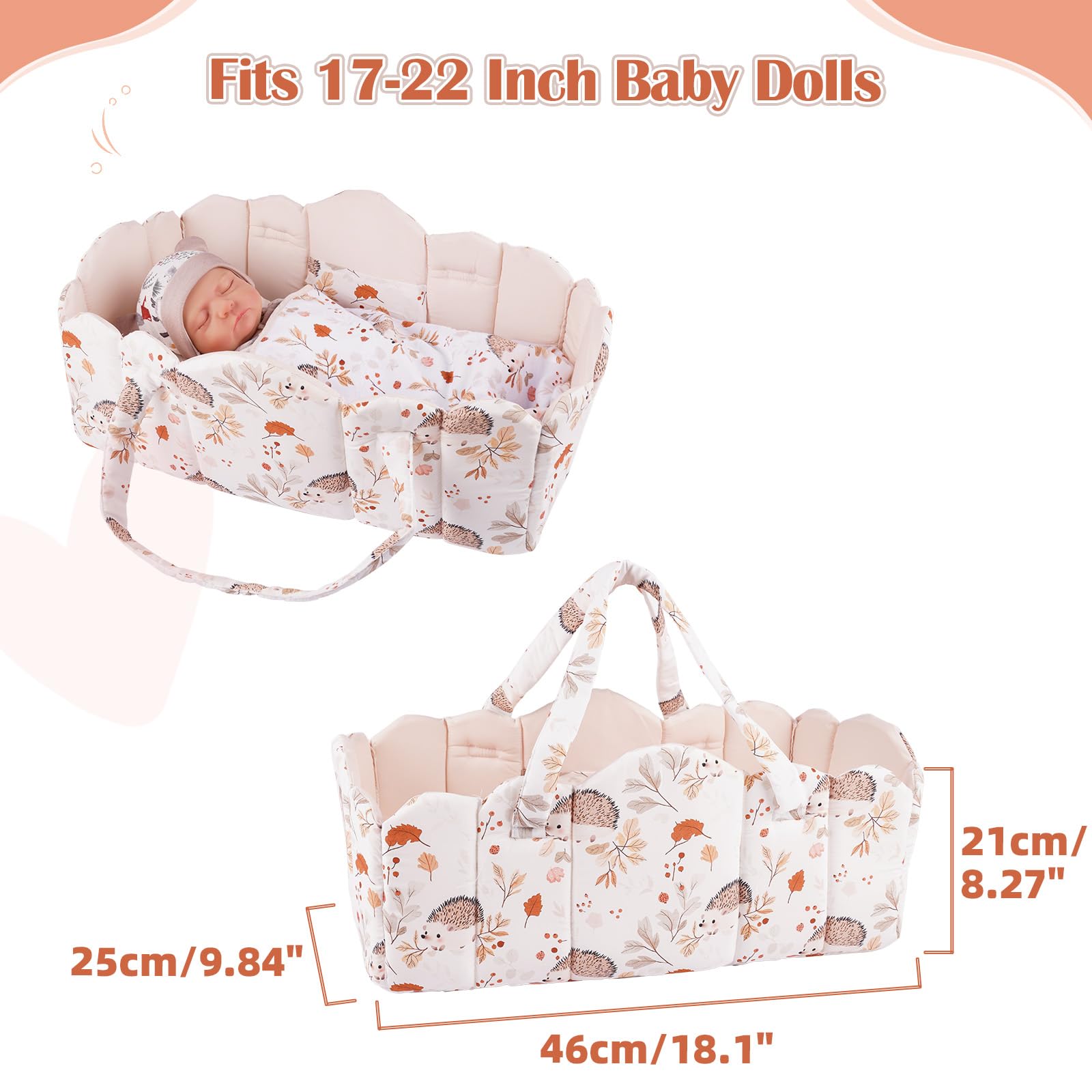 Babeside doll bedding for 17-22 inch dolls keeps blankets cozy and close.