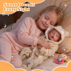 BABESIDE closeup face reveals gentle, realistic newborn expression.