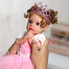 BABESIDE doll crown headband with heart pattern for pretend play