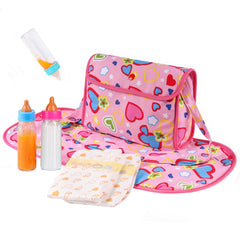 BABESIDE doll diaper bag set with changing mat for on-the-go pretend play