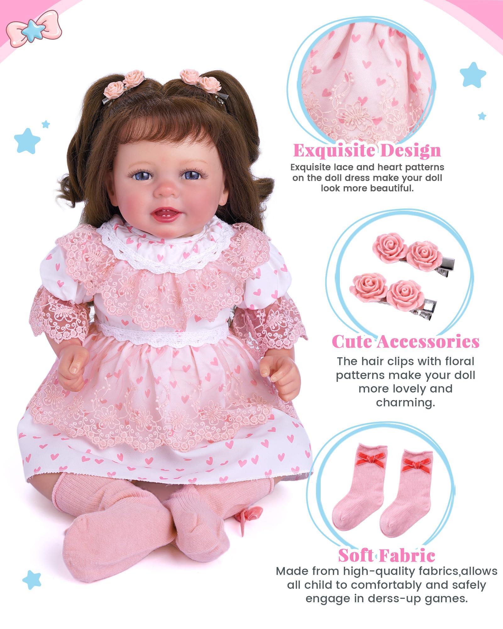 BABESIDE pink diaper accessory, quick-change realism for reborn dolls