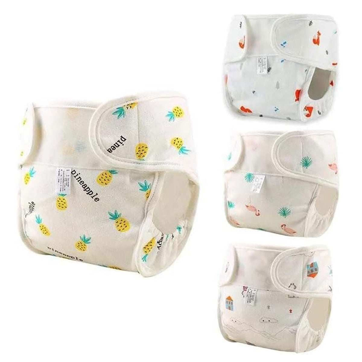BABESIDE pineapple-pattern doll diaper for 17-24 inch dolls, easy to mix and match outfits.