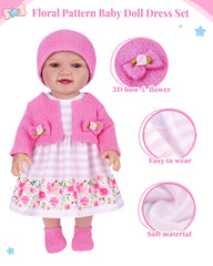 BABESIDE pink doll hat completes the cute look for 14-16 inch dolls
