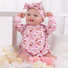 BABESIDE floral pink headband for reborn dolls boosts cute coordinating outfits
