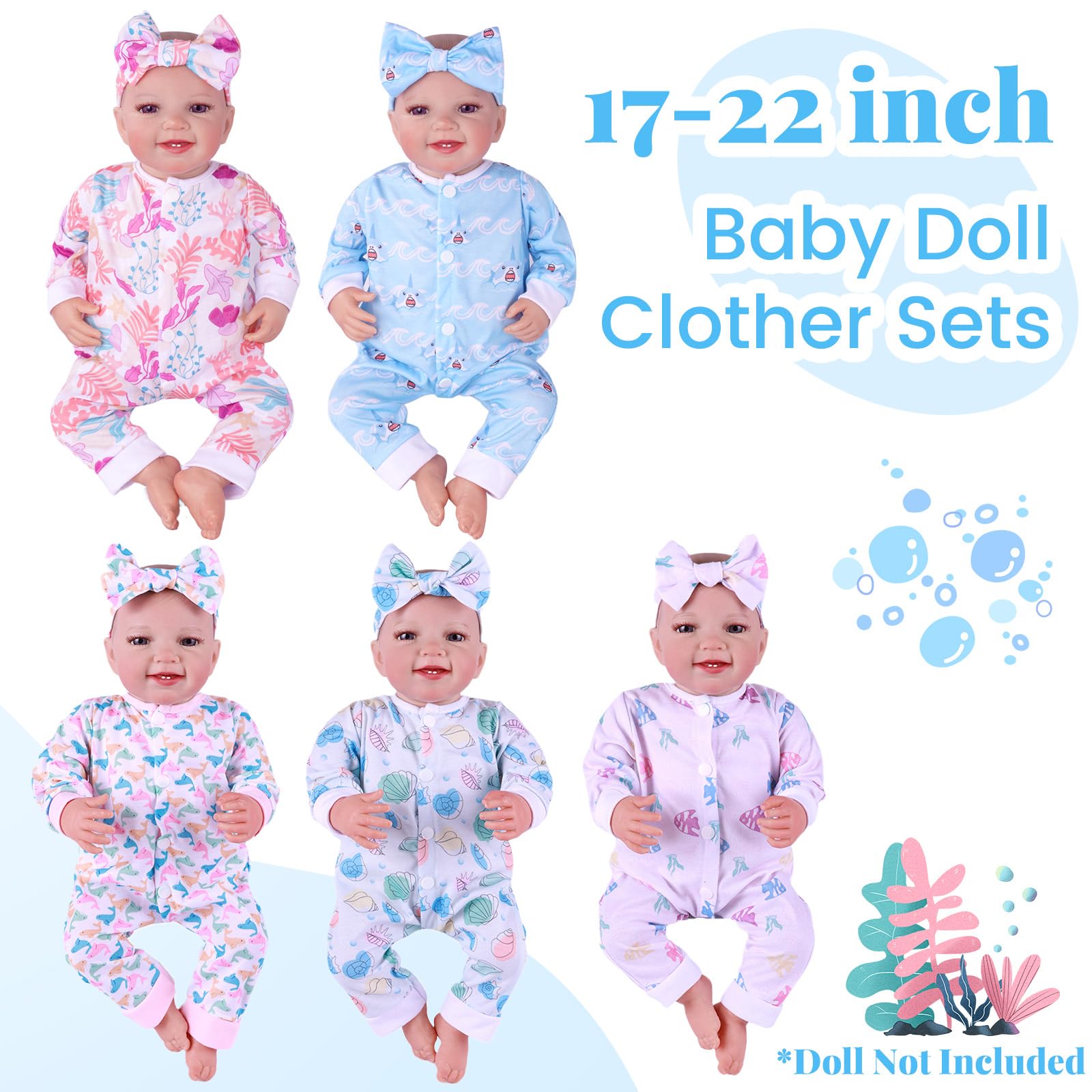 BABESIDE headband included for complete outfits on 17-22 inch reborn dolls.