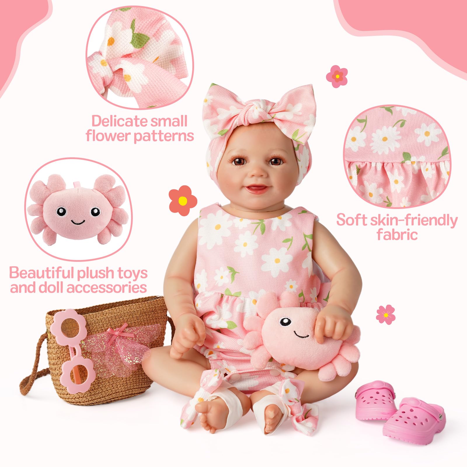 BABESIDE doll headband pink, completes cute looks for quick outfit upgrades