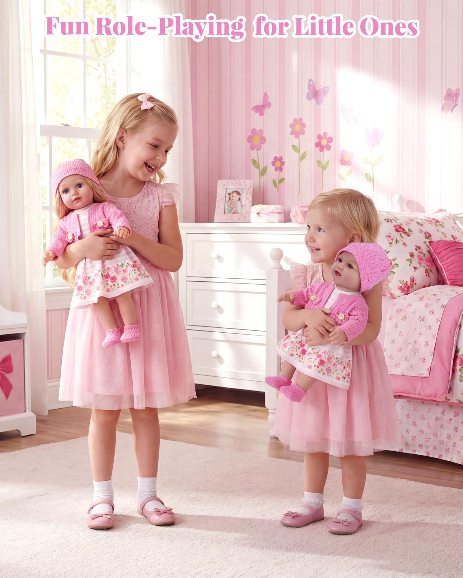 BABESIDE floral skirt for dolls provides charming style and easy dressing
