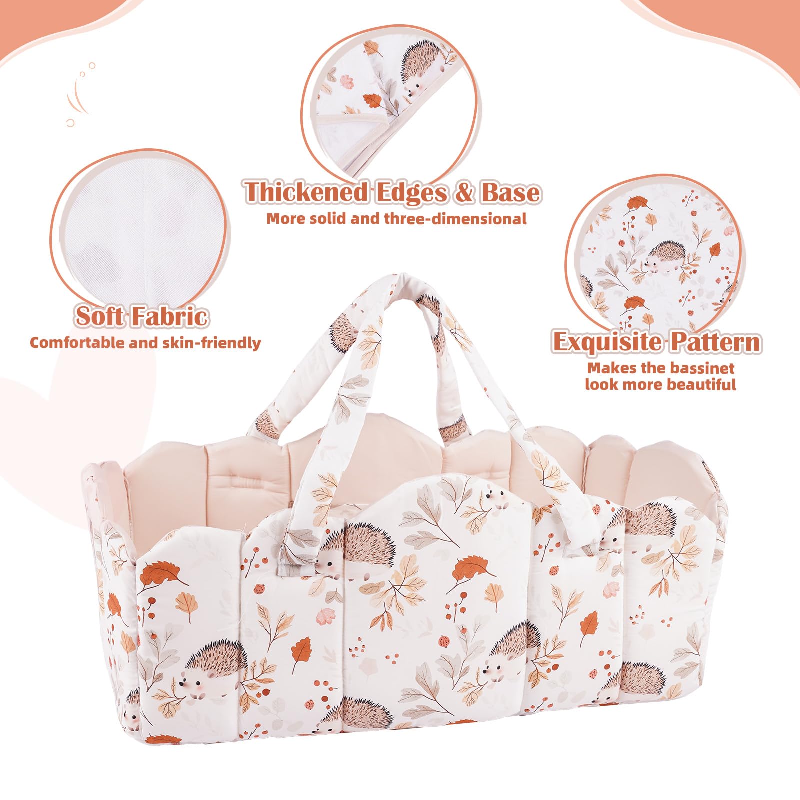 Babeside foldable bassinet with handle for easy carry and storage.