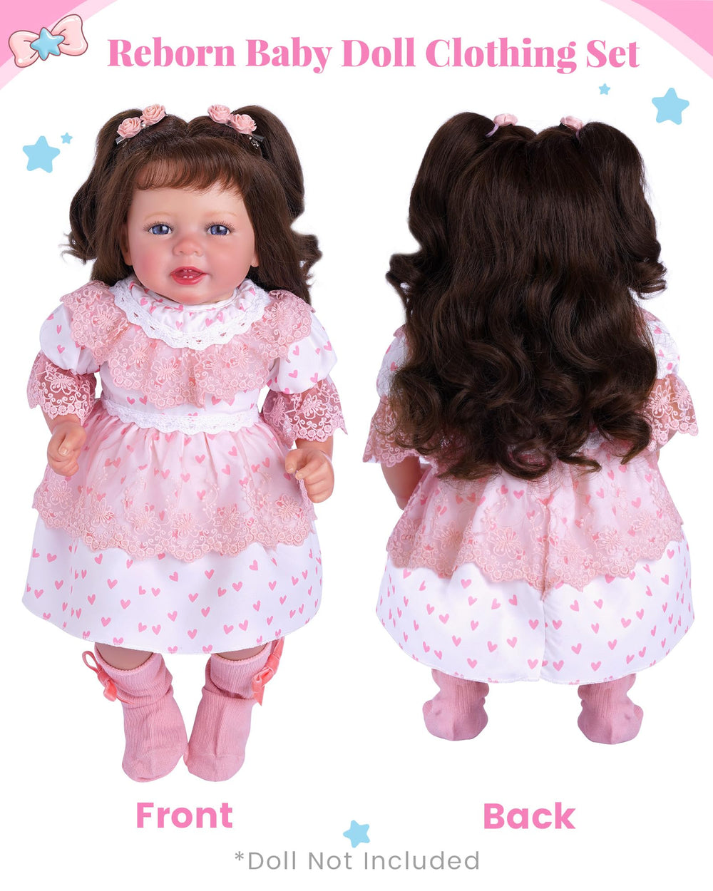 BABESIDE pink rose hair clips, secure styling for lifelike doll hair
