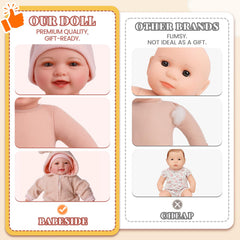 Babeside doll with included bottle enhances feeding-themed pretend play.