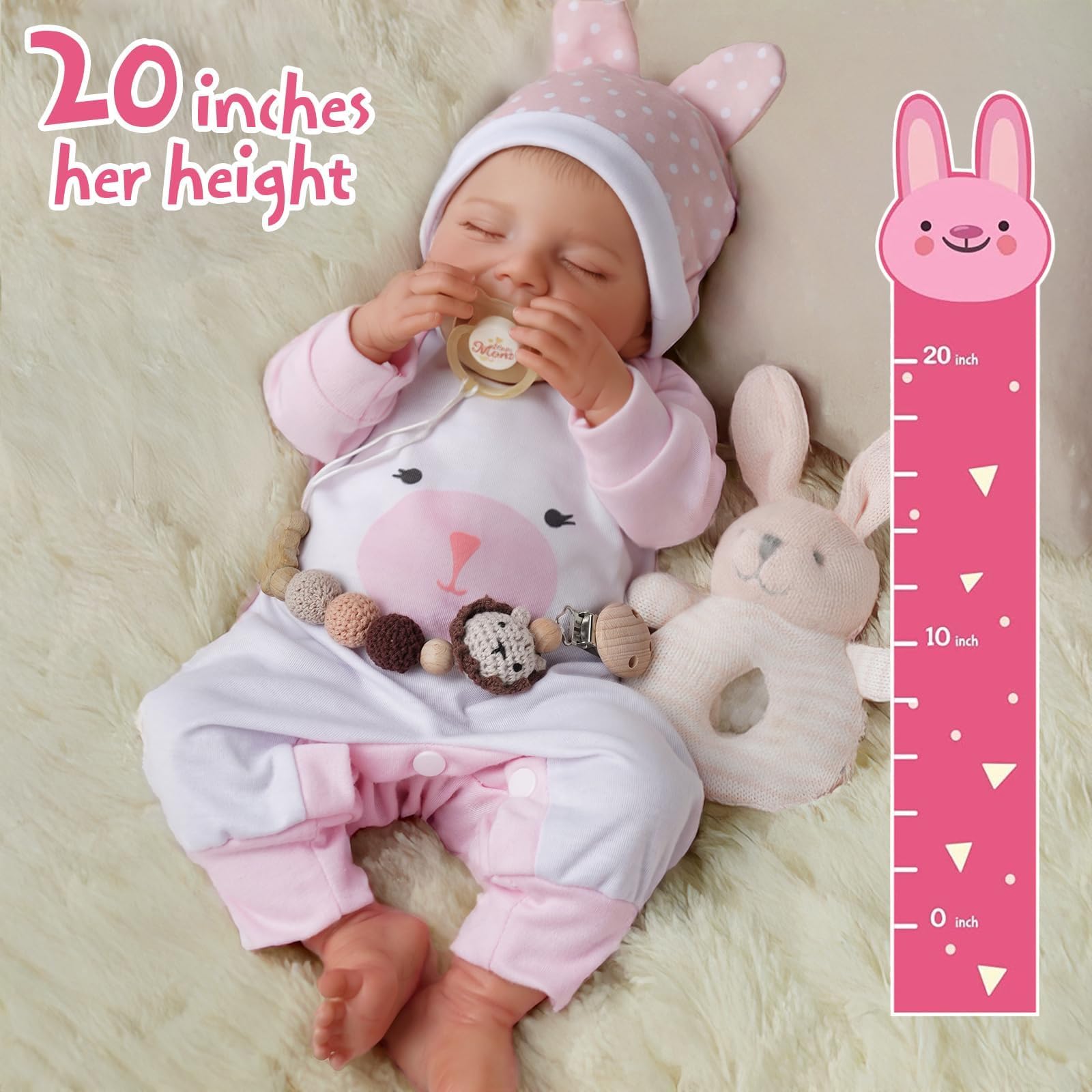 BABESIDE lifelike doll with half-moon nails, adding newborn realism for display and care play.