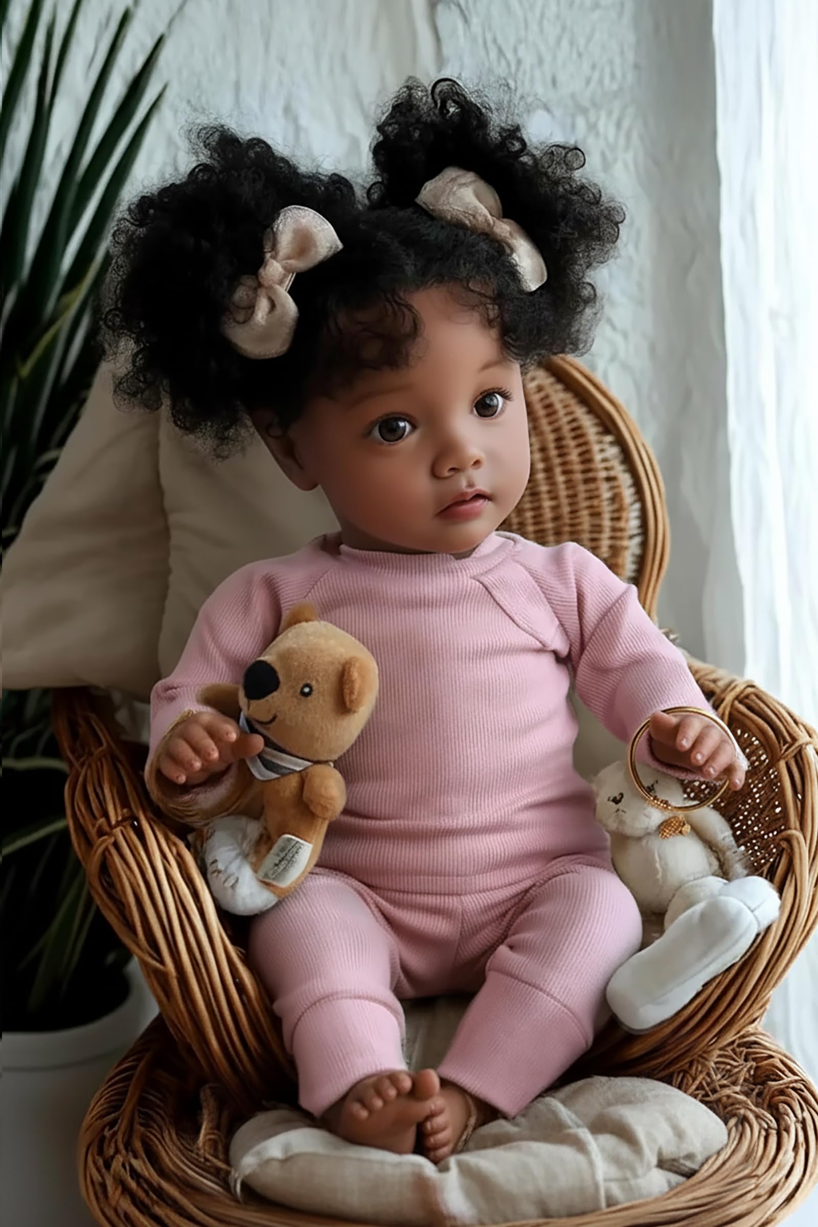 BABESIDE lifelike reborn doll black girl 20 inch with realistic features for imaginative play