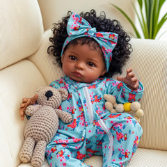 BABESIDE lifelike reborn black girl doll magnetized pacifier and bottle for realism
