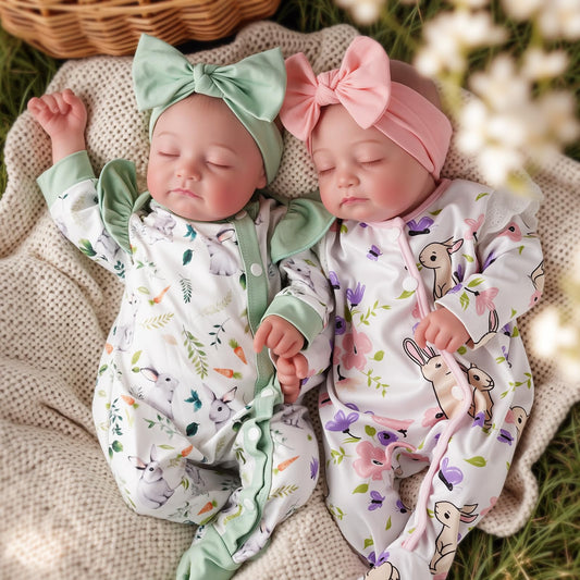 BABESIDE lifelike twins dolls 20 inch, ideal for imaginative play and cuddling.