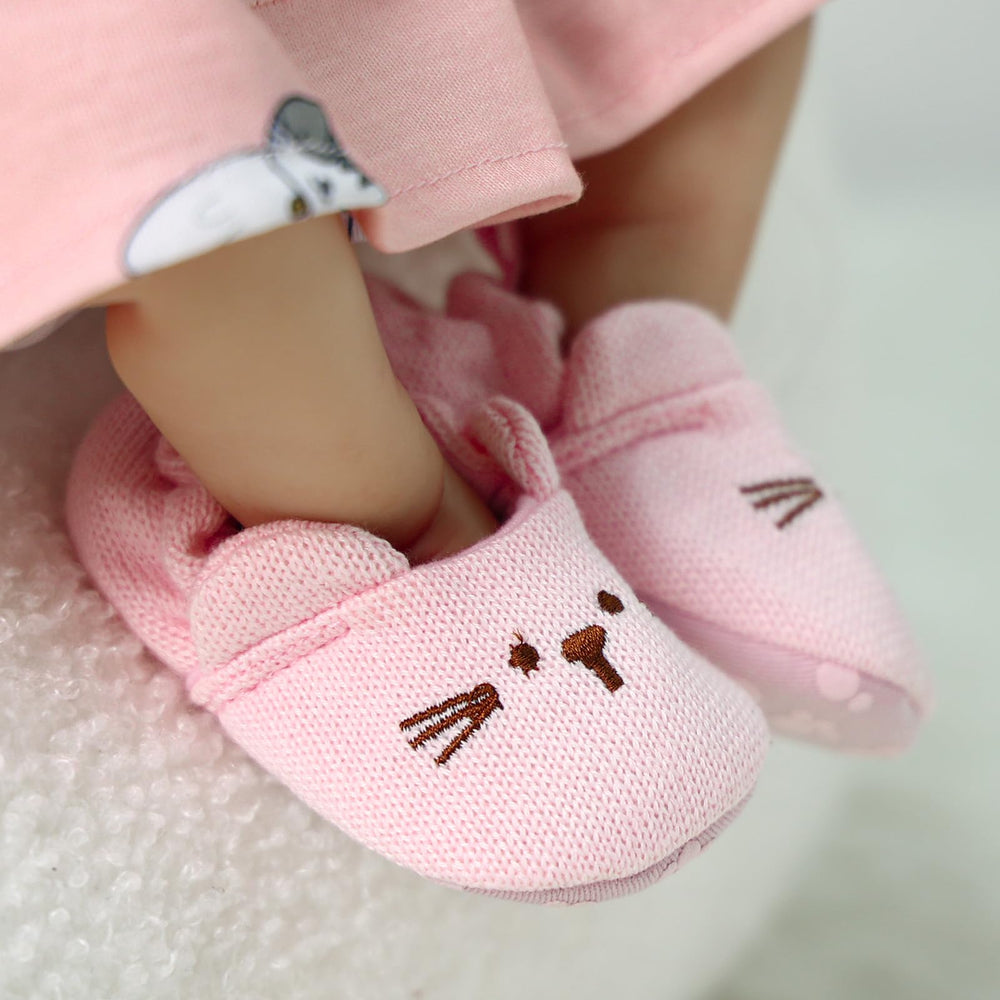 BABESIDE machine-washable pink doll shoes for everyday play
