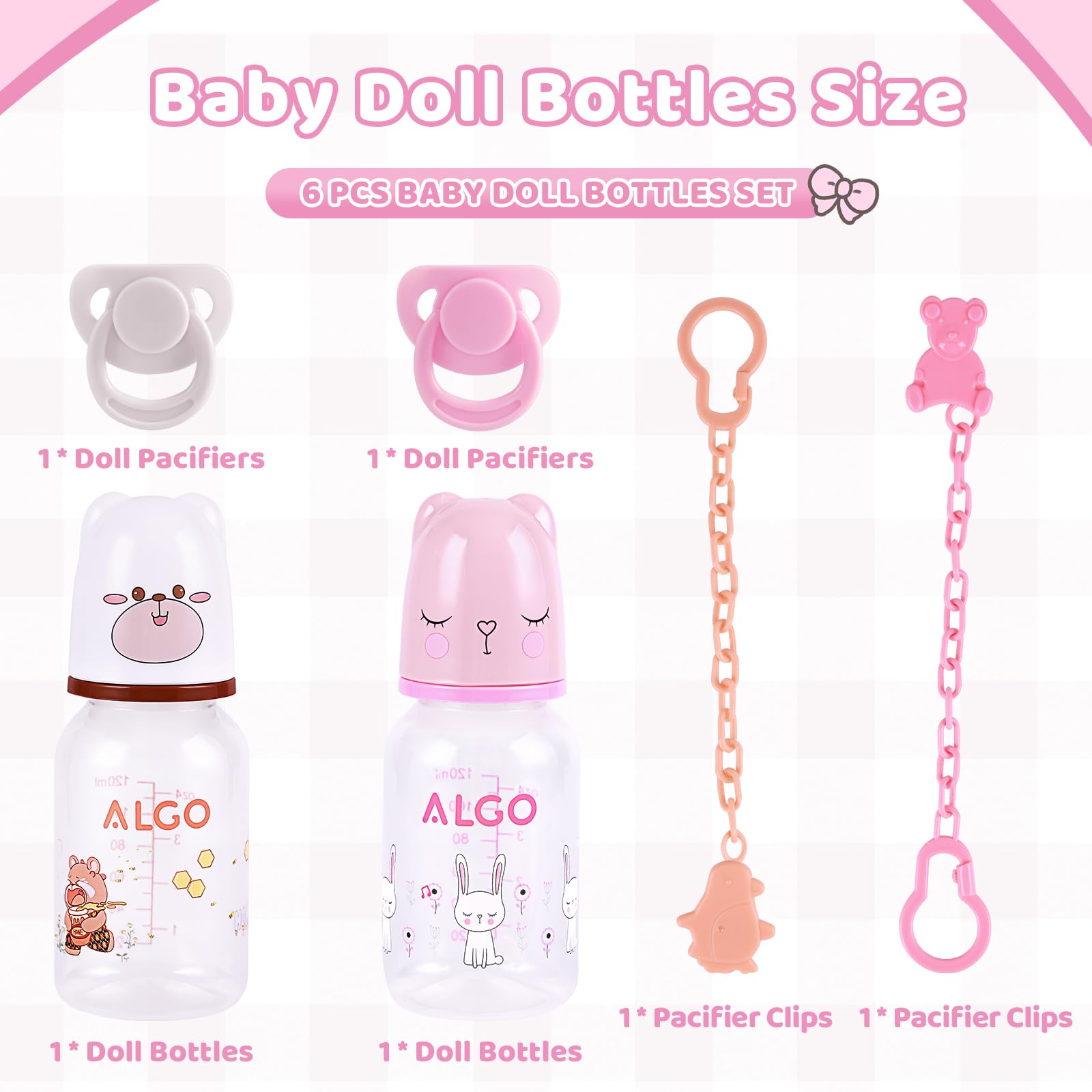 BABESIDE magnetic doll pacifier for secure attachment