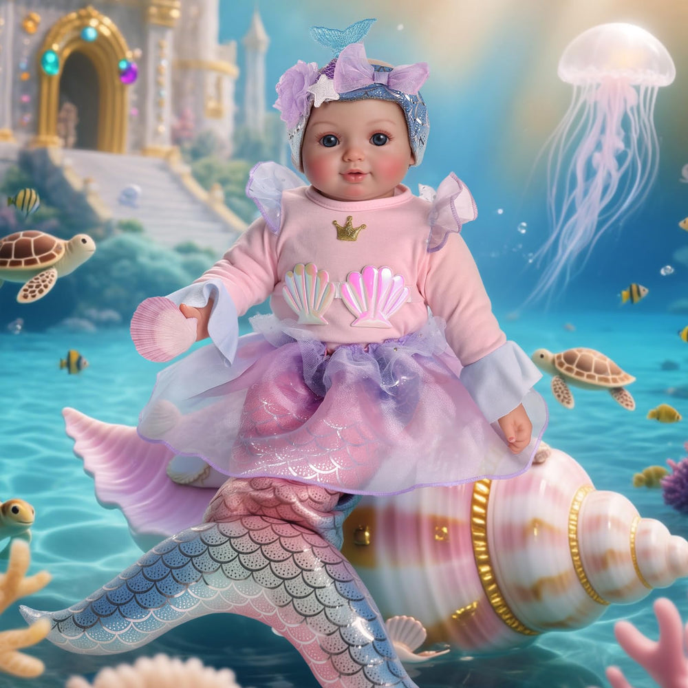 BABESIDE Mermaid Doll lifelike face fosters nurturing imaginative play