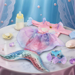 BABESIDE Mermaid Doll realistic hand and feet wrinkles enhance realism
